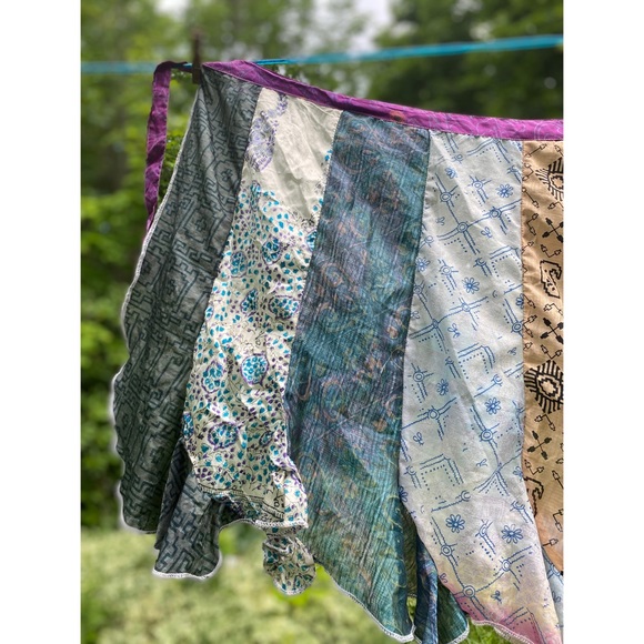 🦋Boho silk wrap skirt OOAK🦋 - Picture 3 of 5
